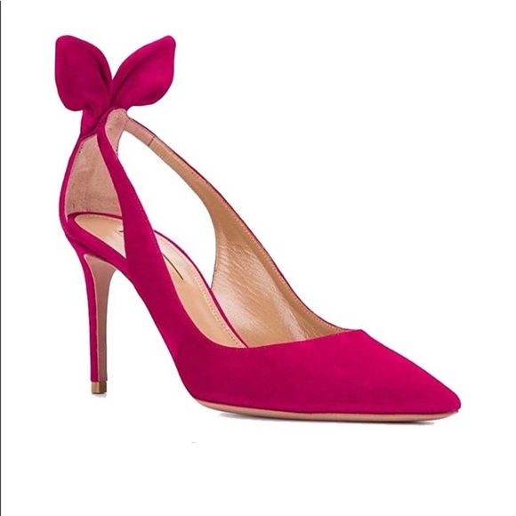 Aquazzura Shoes - Aquazzura Bow Tie Cutout Suede Pumps